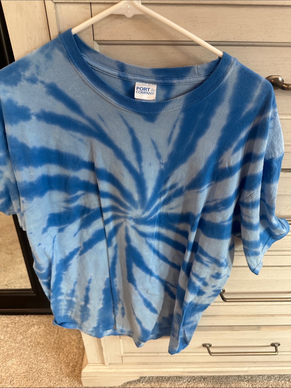 Womens Blue Tie-Dye T-Shirt